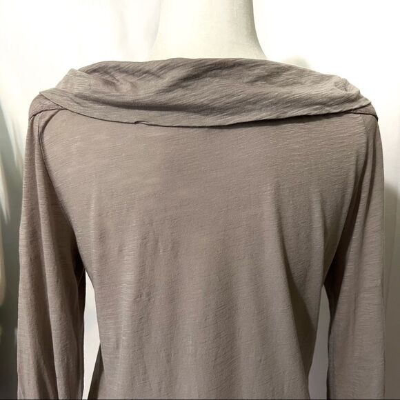 JAMES PERSE Size 4 (Large) Taupe Off Shoulder Long Sleeve Tunic or Top - Picture 6 of 12
